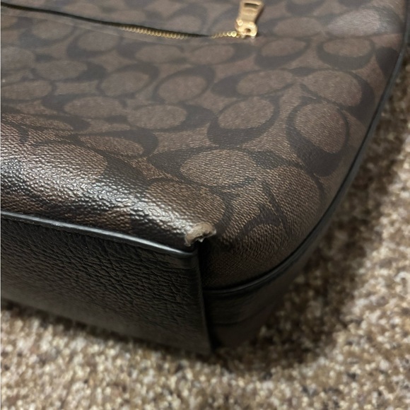 Coach Dark Brown Signature Shoulder Bag - Picture 7 of 8